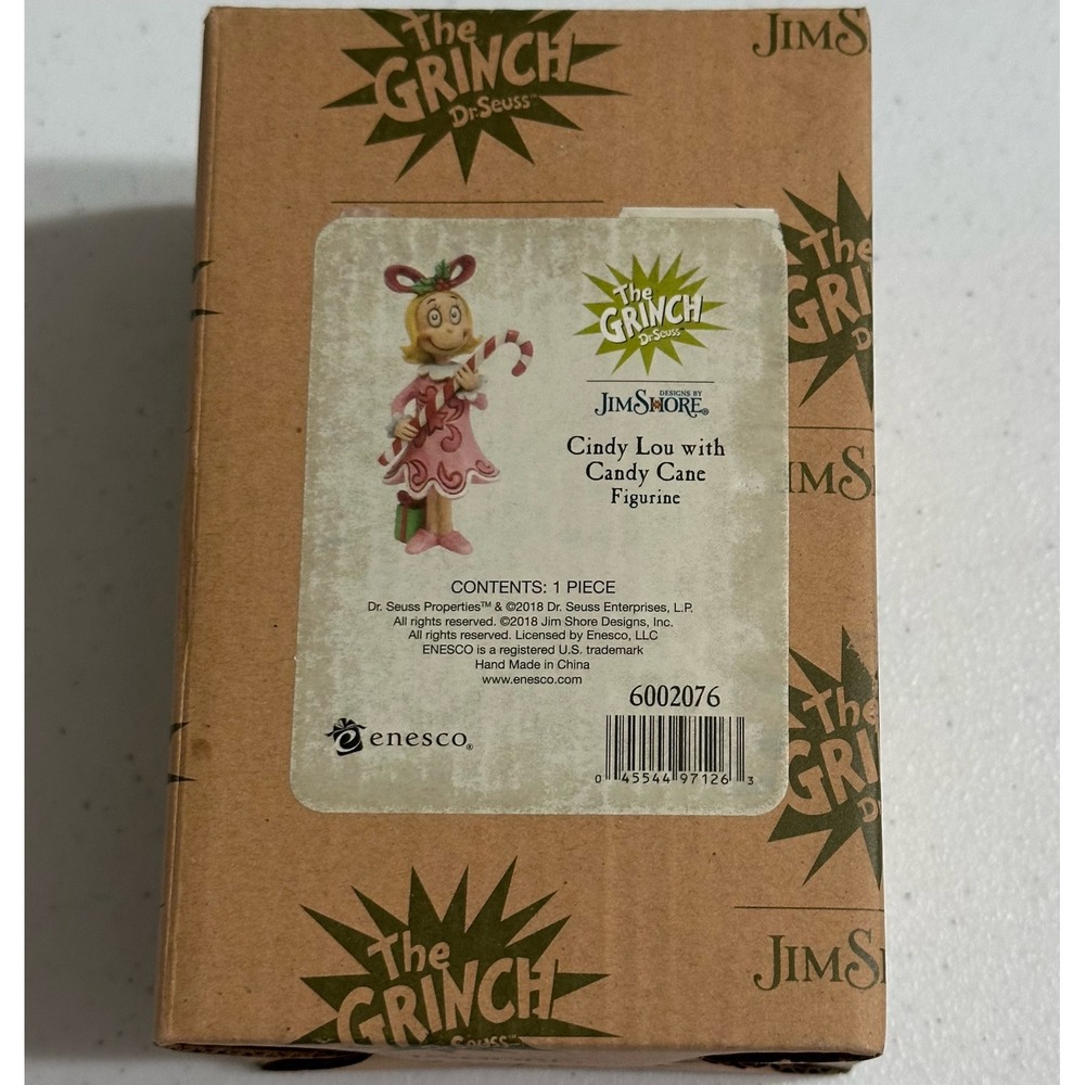 BOX ONLY Jim Shore Cindy Lou with Candy Cane Figurine 6002076 Grinch Dr Seuss